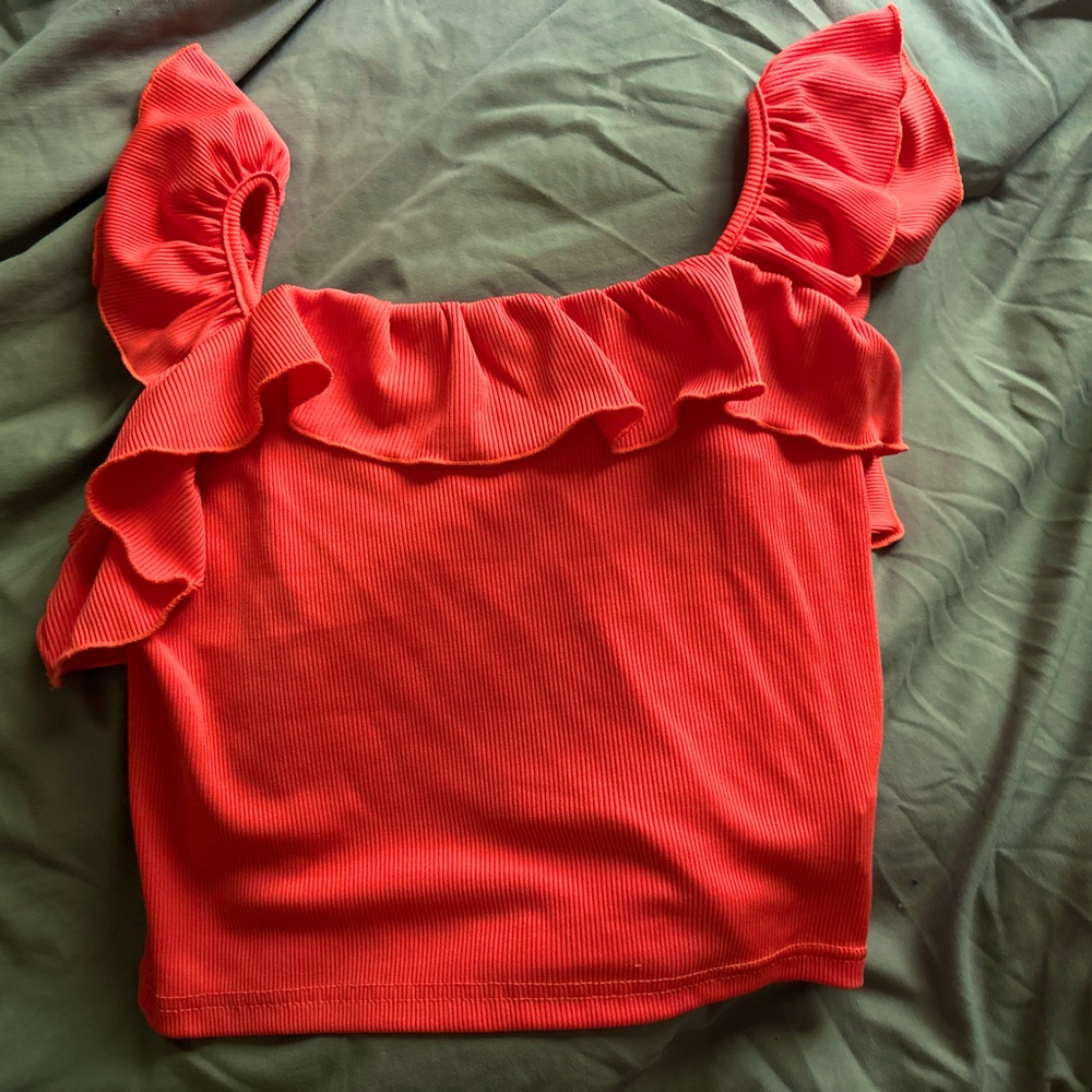 Bright orange crop top
